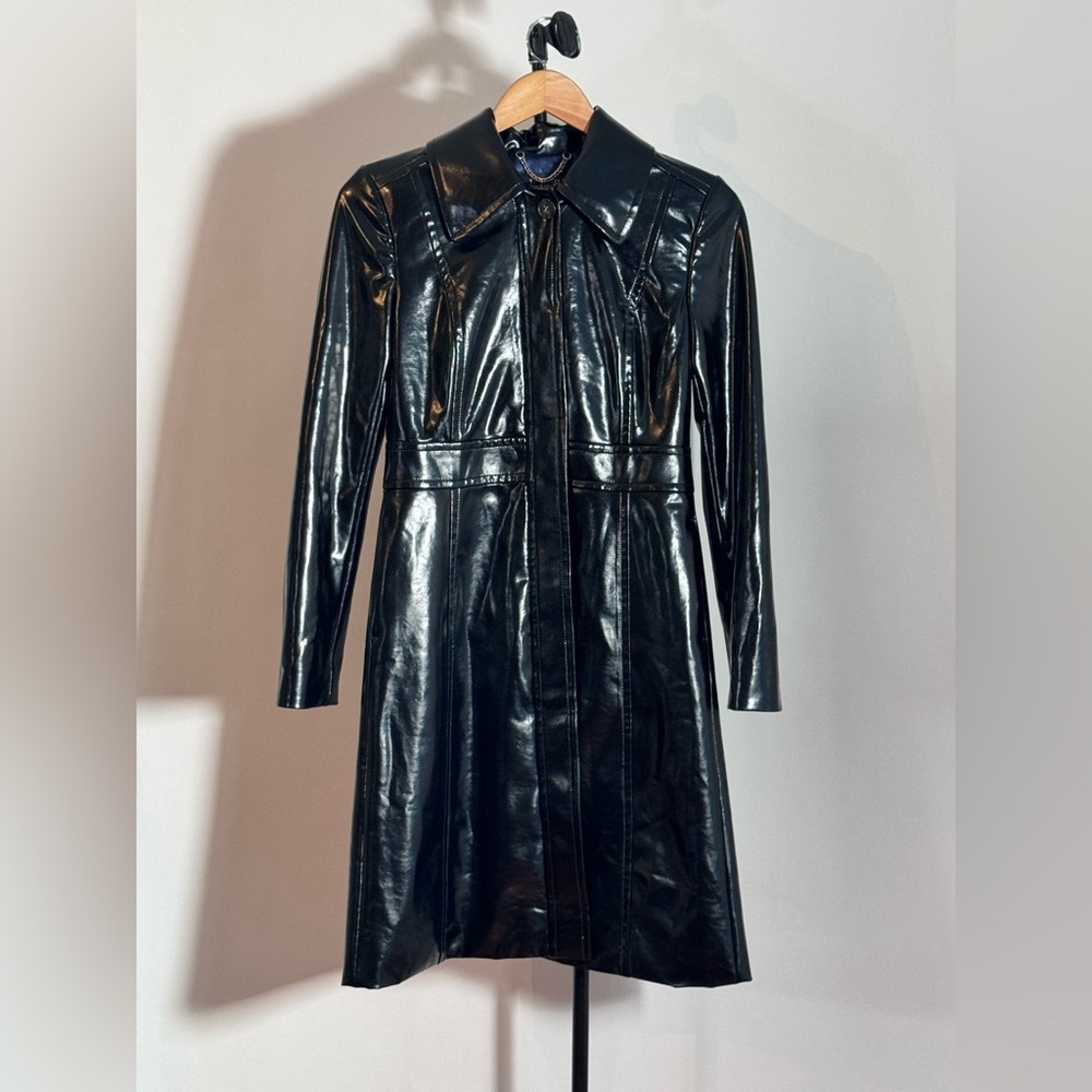 New JCrew Collection lady day topcoat in faux patent leather - Picture 5 of 7